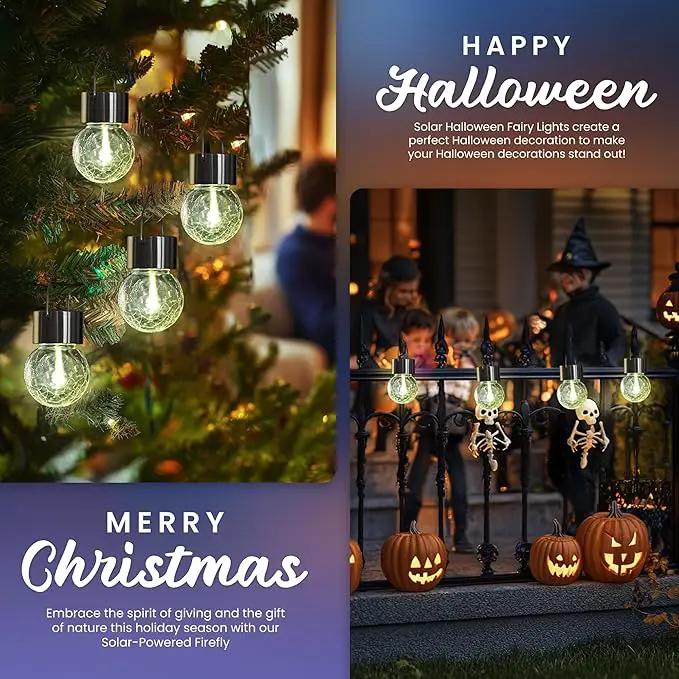 Hanging Solar Lights Outdoor,New Upgraded Moving Led Beads,Solar Powered Waterproof Lighting,8 Pack Hanging Globe Solar Lights for Garden Yard Patio Fence Christmas Decoration (Warm White) by GreenHaven Gardens