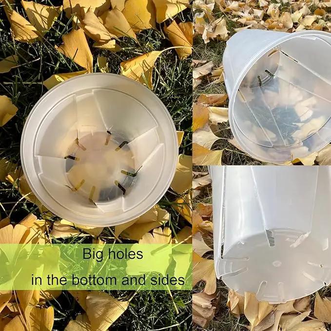 24 pcs 5/6 inch Clear Nursery pots for Plants,Thick Plastic Clear Plant pots with Drainage Holes and Saucers for Orchids,Succulents etc,Outdoor or Indoor use by GreenHaven Gardens
