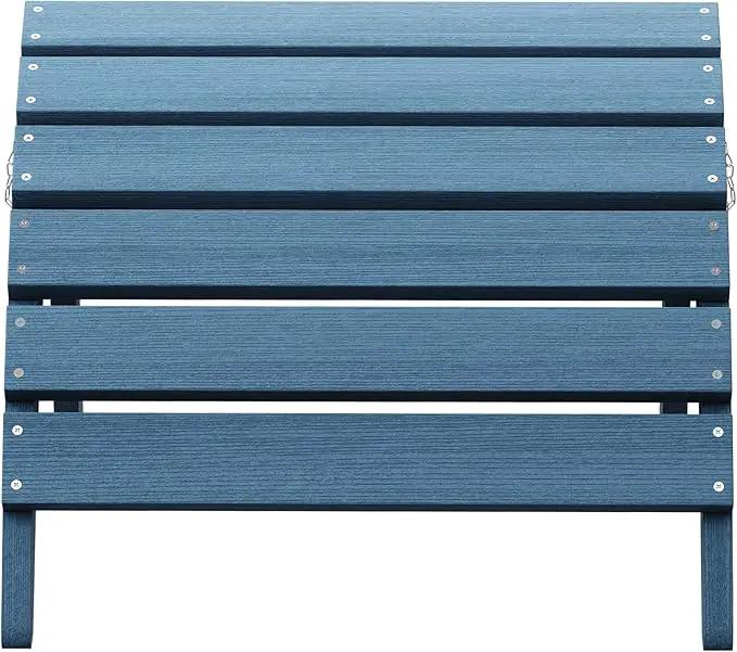 SERWALL Folding Adirondack Footrest Without Assembly, All Weather Use Adirondack Footstool, Blue by GreenHaven Gardens