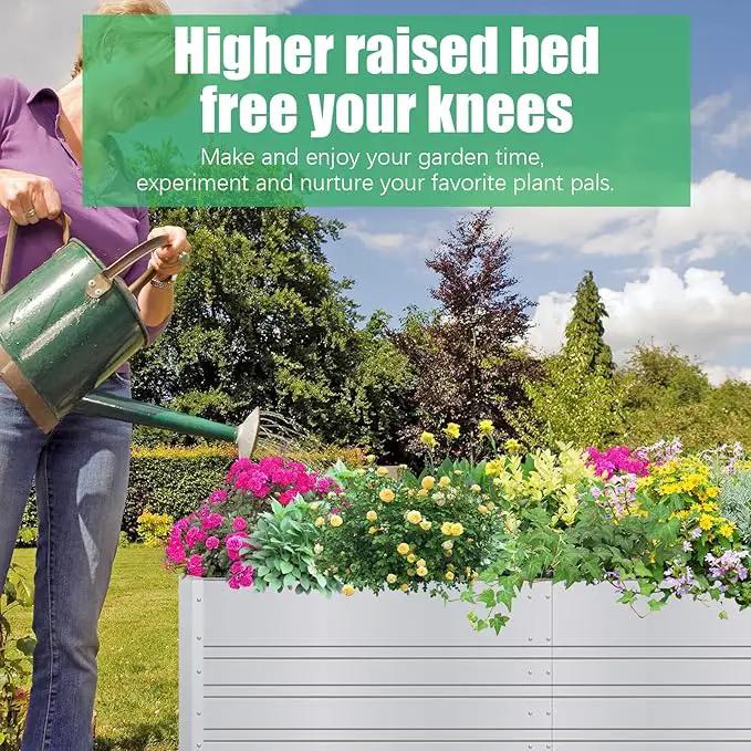 SnugNiture Galvanized Raised Garden Bed 6x3x2FT Outdoor Large Metal Planter Box Steel Kit for Planting Vegetables, Flowers by GreenHaven Gardens