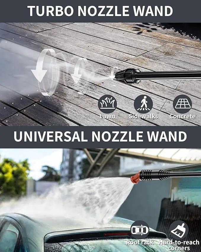 Pressure Washer, Power Washer with 6 Quick Connect Nozzles, Inlet Hose & Filter&Foam Cannon for Cars/Fences/Driveways/Patios/Home Cleaning (Red) by GreenHaven Gardens