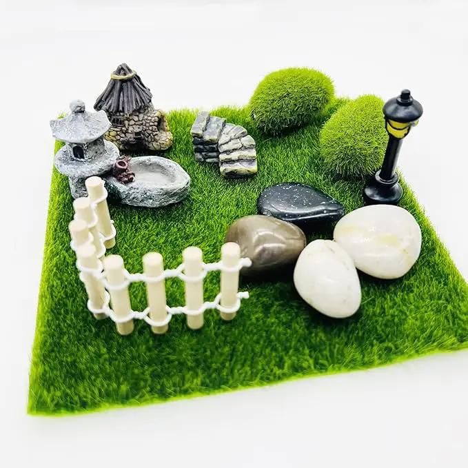 Cayway 26 PCS Outdoor Fairy Garden Miniatures Mini Zen Garden Accessories, Artificial Garden Grass, Model Trees, Terrarium Ornaments, Dollhouse Supplies, Bonsai Decorative Craft Tools Kit by GreenHaven Gardens