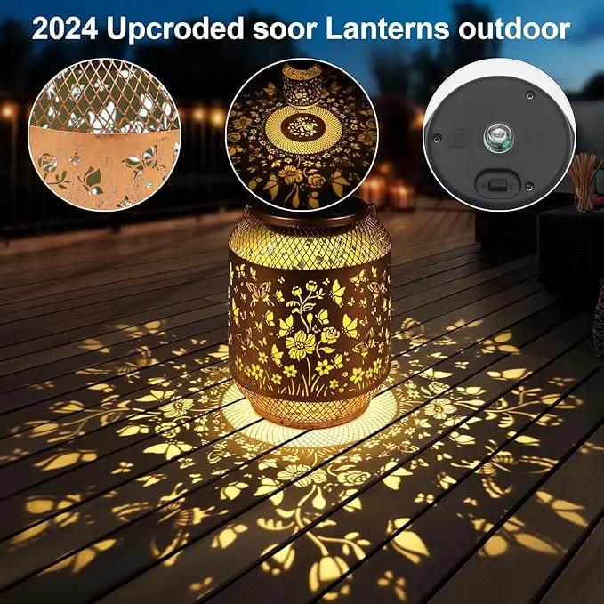 Butterfly Solar Lanterns Outdoor, Birthdays Gifts for Women Mom Grandma, Metal Waterproof Hanging Hollow Out Garden Decorative Solar LED Light for Yard, Patio, Lawn, Porch, Backyard by GreenHaven Gardens