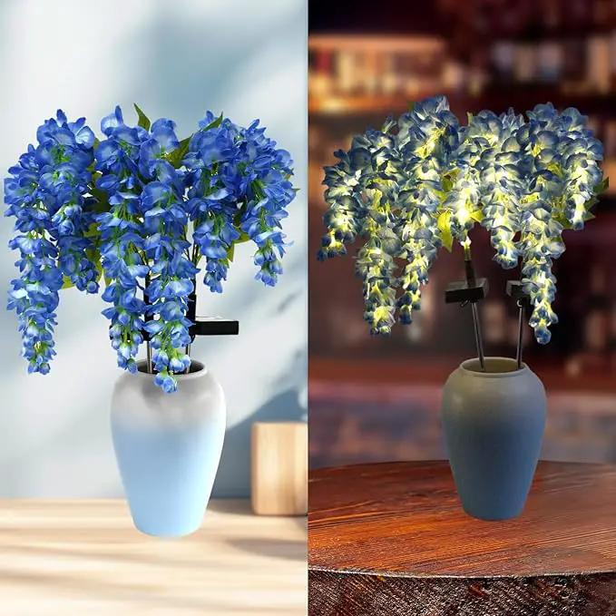 2Pack Solar Waterproof Wisteria Flowers Garden Lights Upgraded Solar Panel 2 Glowing Lighting Modes for Outdoor Yard Walkway Lawn Decor Birthday Gift by GreenHaven Gardens