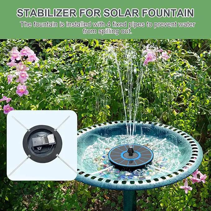 Solar Fountain Upgraded High Efficiency Glass Solar Panel, Solar Bird Bath Fountains with Flower No Battery,Solar Water Pump Fountain for Bird Bath Garden Small Ponds Outdoor Décor(Blue) by GreenHaven Gardens