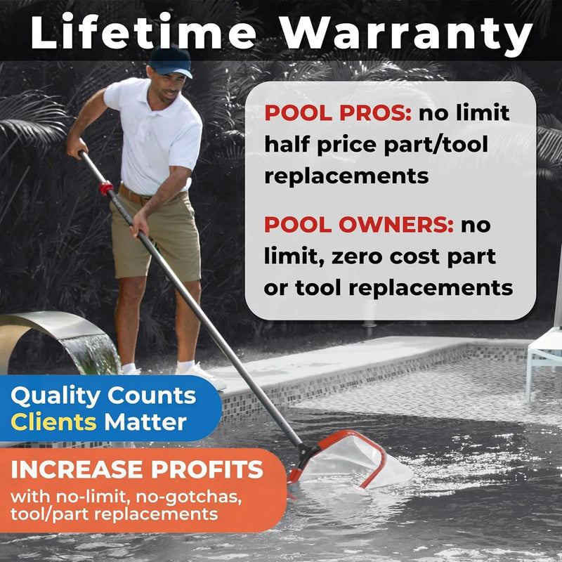 ProTuff 13" Spa Silt Net for PROS – “490 Promise” Unlimited, Unconditional Replacement - Heavy Duty Ultra Fine Mesh Silt & Sand Skimmer Cleans 3X Faster Than Vacuum - 13 inch Leaf Rake Bag for Pollen by GreenHaven Gardens