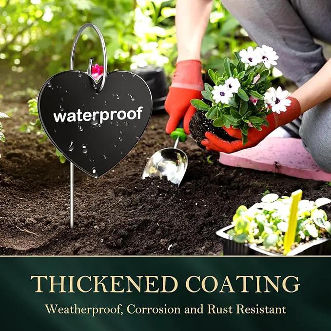 30-Pack Iron Metal Heart Shaped Garden Markers Weatherproof Metal Plant Labels Large Planting Seedling Stake Signs, for Seedlings Herbs Vegetable Greenhouse Gifts with White Marker Pen Labels by GreenHaven Gardens