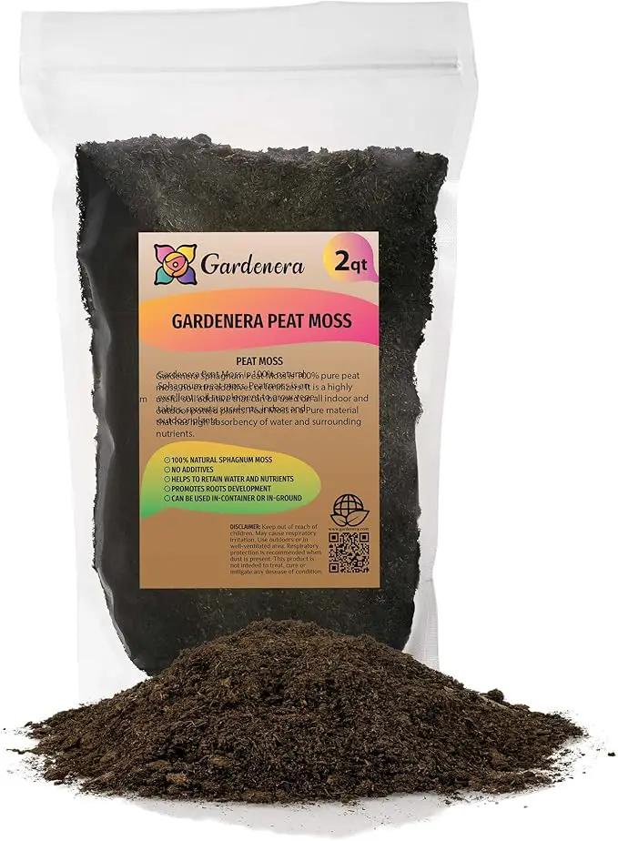 Premium Natural Sphagnum Peat Moss - Gardening Soil Amendment and Carnivorous Plant Soil Media by Gardenera (5 Quart Bag) by GreenHaven Gardens