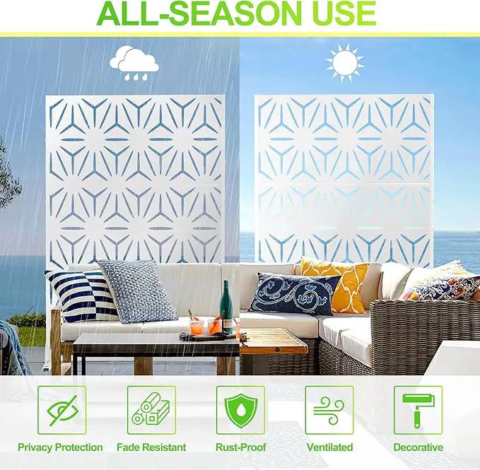 Outdoor Privacy Screen,72" H×47" W Metal Privacy Screen, Freestanding Privacy Fence Panels for Patio by GreenHaven Gardens