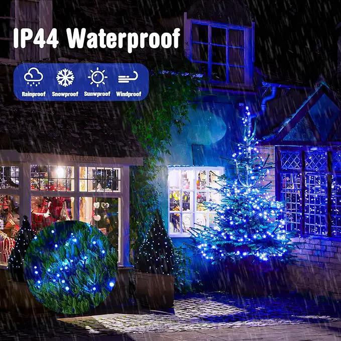 JMEXSUSS 250 LED Blue Christmas String Lights: 91.5ft Extendable Green Wire Blue Christmas Lights Outdoor Waterproof - 8 Modes Christmas Tree Lights Indoor by GreenHaven Gardens