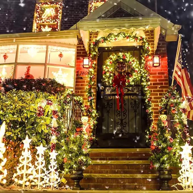 2 Pack 200 LED Solar Christmas Lights - 75.5 Ft Warm White Outdoor String Lights, 8 Modes for Outside Christmas Tree, Garden, Patio, Tree, Valentines by GreenHaven Gardens