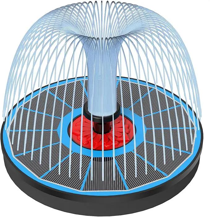 Solar Fountain with Red Flower - Attract Birds - Upgrade 3.5W Solar Bird Bath Fountains, Solar Powered Water Feature Fountain Pump with 7 Nozzles for Hummingbirds, Garden, Pool, and Pond by GreenHaven Gardens