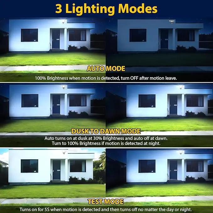 90W 10000LM LED Security Lights Motion Sensor Outdoor Lights, 4 Head Dusk to Dawn, 6500K Daylight Flood Lights Outdoor Motion Sensor, IP65 Waterproof, Motion Light for Outside, Garage, Yard, Porch by GreenHaven Gardens