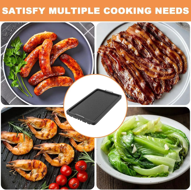 Cast Iron Griddle for Gas Grill Universal, 15" x 8.7" Griddle Pan for Stove Top with Handle, Grill Griddle, Stove Top Griddle for Charcoal/Gas/Electric Grills, Cast Iron Grill Pan for Outdoor/Camping by GreenHaven Gardens