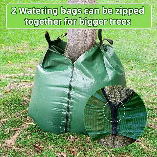 25 Pack Tree Watering Bag, 20 Gallon Slow Release Watering Bag for Trees, Premium PVC Shrub Watering Bag with Heavy Duty Zipper, Sturdy Reusable Drip Irrigation Bag by GreenHaven Gardens