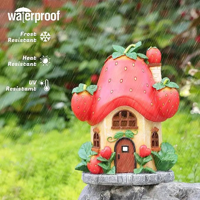Fairy Houses for Outside-Fairy Garden Accessories Outdoor Decor - with Solar Light for Patio Balcony Yard,Lawn Ornament Perfect Garden Gift by GreenHaven Gardens