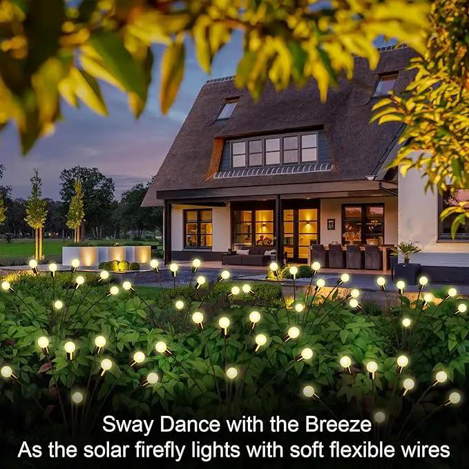New Upgraded Solar Garden Lights, 6 Pack 48 LED Solar Firefly Lights Outdoor Waterproof, Solar & USB Charging, 8 Modes Swaying Light for Yard Pathway Patio Landscape Outdoor Decoration Lights by GreenHaven Gardens