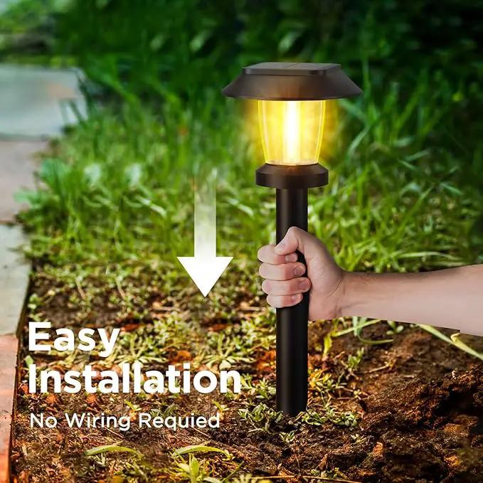 Solar Pathway Lights Outdoor - 8 Pack Solar Powered Garden Lights Waterproof, Decor Landscape Lighting with Three Lighting Modes for Yard, Lawn, Walkway, Driveway, Warm White by GreenHaven Gardens