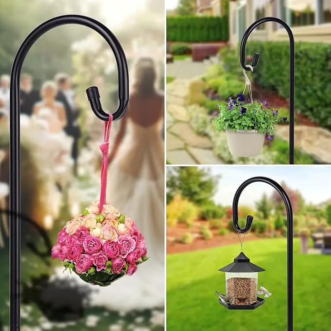 Shepherd-Hooks Adjustable for Bird-Feeder Lantern Plant-Hook Garden-Stake - Plant Stand Hanger for Outdoor Flower Basket, Bird Feeder Hanger Weddings Décor by GreenHaven Gardens