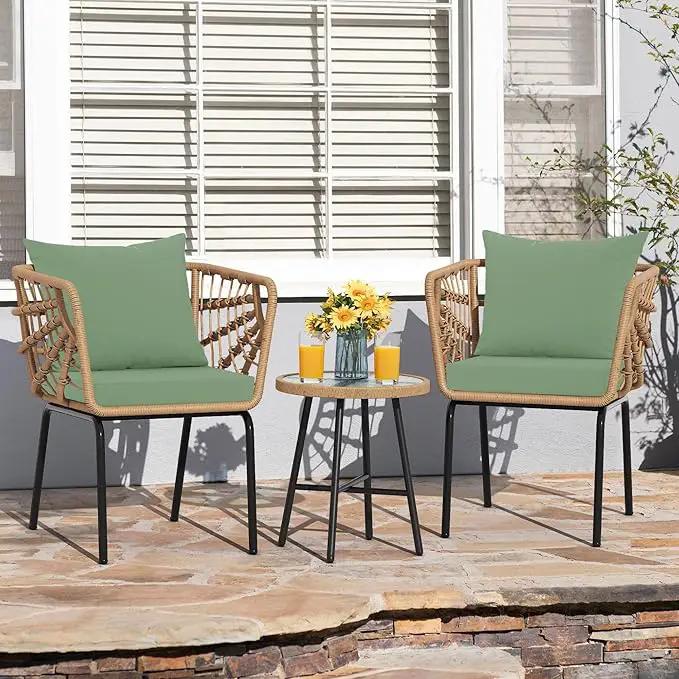 Outdoor Cushions for Patio Furniture, Waterproof Outdoor Chair Cushion w/Fade-Resistant, Removable & Machine-Washable Cover, 22x22 Inch, Deep Seat Sofa/Couch Pads Replacement – Set of 2, Sage Green by GreenHaven Gardens