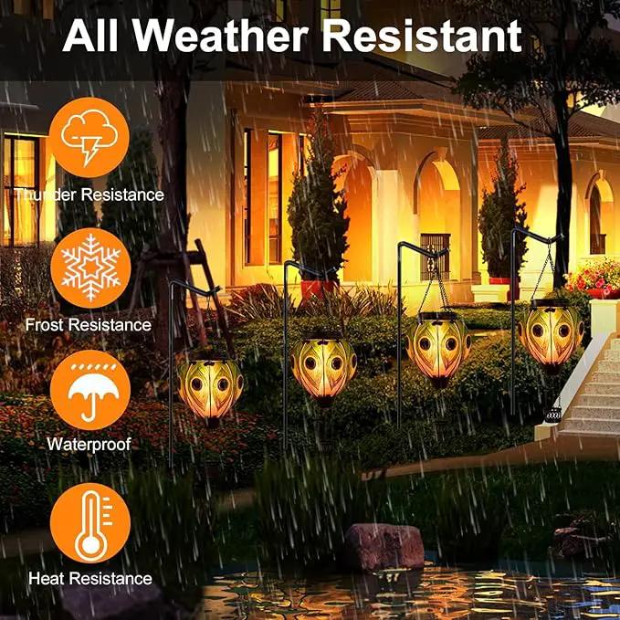 Peacock Hot Air Balloon Hanging Solar Lantern Lights, Flickering Flame Solar LED Candle Lights Outdoor Garden Decorative Metal & Glass Waterproof Lanterns for Yard Patio Farmhouse Decoration by GreenHaven Gardens