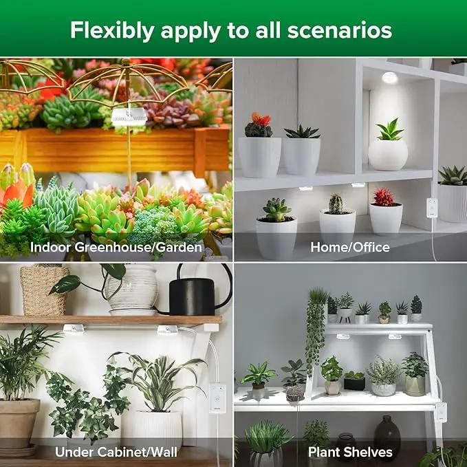 SANSI Puck Grow Light, LED Plant Light for Indoor Plants Full Spectrum Grow Lamp 10W (150 Watt Equiv), Small Hanging Plant Lamp with Timer Auto On Off 4 8 12 Hrs, 4-Level Dimmable for Plant Shelf by GreenHaven Gardens