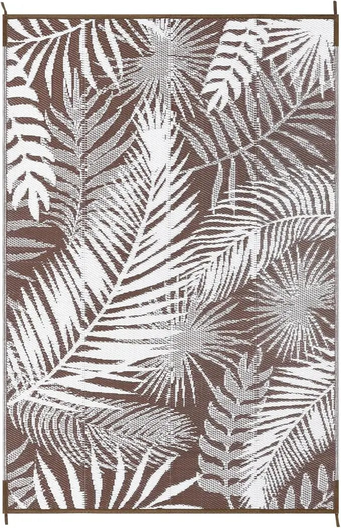 HiiARug Outdoor Rug 6x9Ft Outdoor Plastic Straw Rug Waterproof Outdoor Rugs for Patios Clearance Large Reversible Patio Mat Outdoor Area Rug for Patios Deck Beach RV Camper Backyard,Brown&White by GreenHaven Gardens
