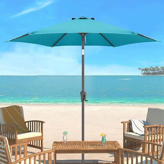 9ft Outdoor Patio Umbrella - Table Umbrella Waterprool UV Protection, Sombrillas de Patio with Push Button Tilt&Crank, Sun Umbrella for Pool, Porch, Garden, Deck, Backyard(Sky Blue) by GreenHaven Gardens