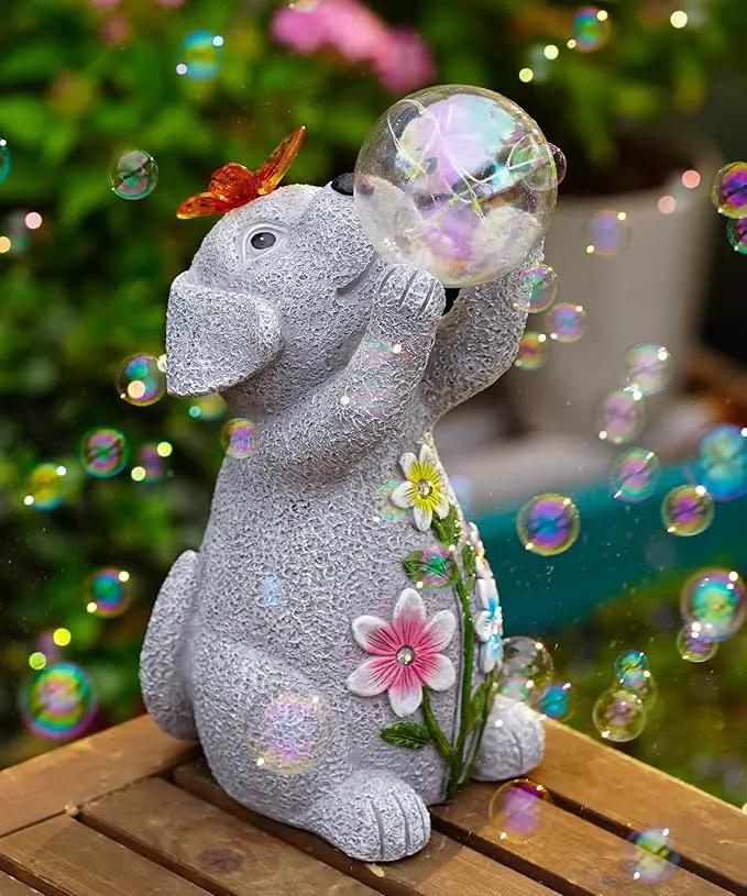 Solar Funny Dog Statue for Garden: Outdoor Sculptures with Ball Lights and Butterfly Clearance Lawn Ornaments Yard Porch Patio Balcony - Gifts for Mom Grandma by GreenHaven Gardens