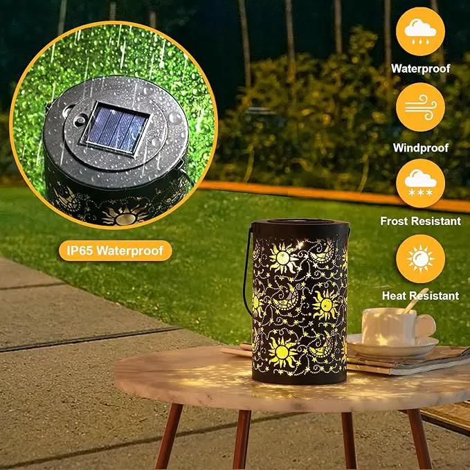 Solar Lanterns Outdoor Hanging Waterproof Metal Sun Moon Star Pattern Lanterns for Garden Patio Yard Lawn Front Porch Decor as Birthday Gifts for Mom Grandma Women by GreenHaven Gardens