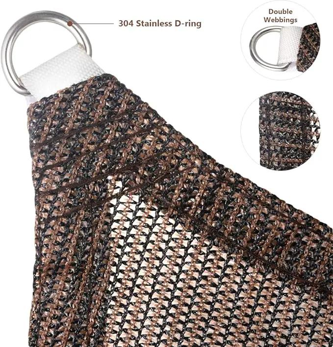 Eden's Decor Straight Flat-Edged Sun Shade Sail Rectangular 14' x 21' Brown UV-Blocking Outdoor Canopy Fabric Cloth Awning for Pergola Patio Garden Backyard Custom Size by GreenHaven Gardens