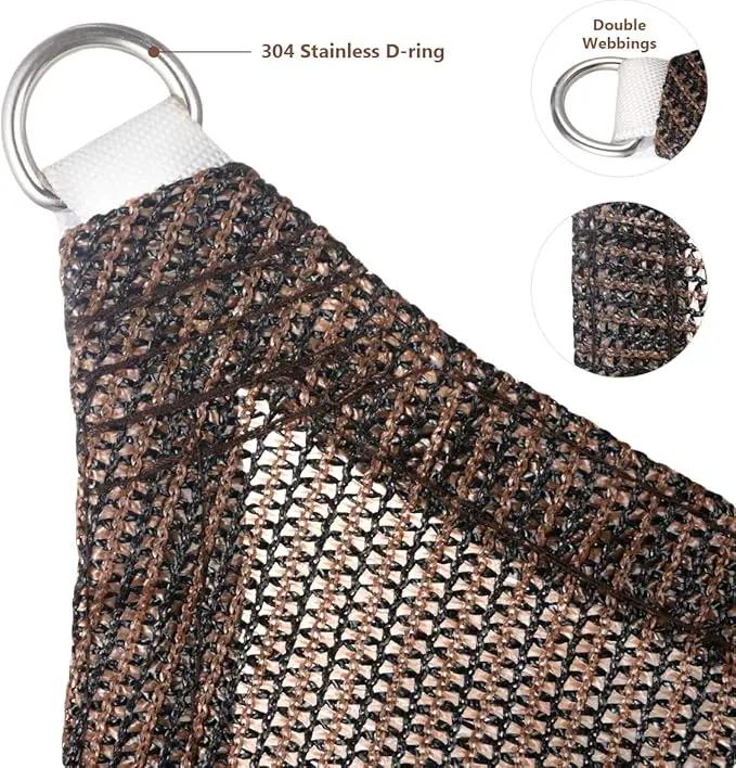 Eden's Decor Straight Flat-Edged Sun Shade Sail Rectangular 18' x 22' Brown UV-Blocking Outdoor Canopy Fabric Cloth Awning for Pergola Patio Garden Backyard Custom Size by GreenHaven Gardens