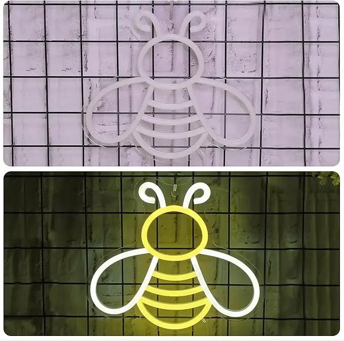 Bee Neon Sign - Dimmable Honey Neon Light Wall Decor, Birthday Party Decorations for Home, Patio, Garden, Bars, Hotels, Stores - Gift for Friends, Family, and Kids by GreenHaven Gardens