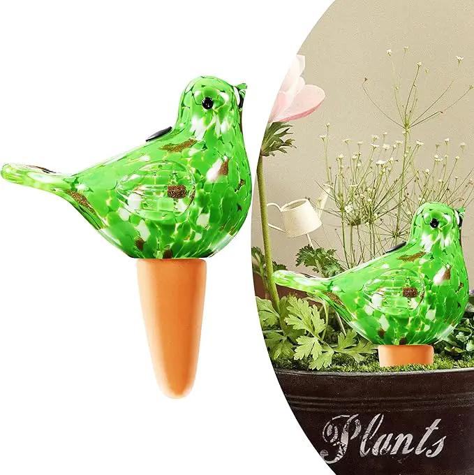 Glass Bird Shaped Plant Watering Ball Glass Automatic Watering Ball Flower Pot Insertion Spike Drip Irrigation Device Watering Ball Irrigation System Plant Enthusiast Gift (Green) by GreenHaven Gardens