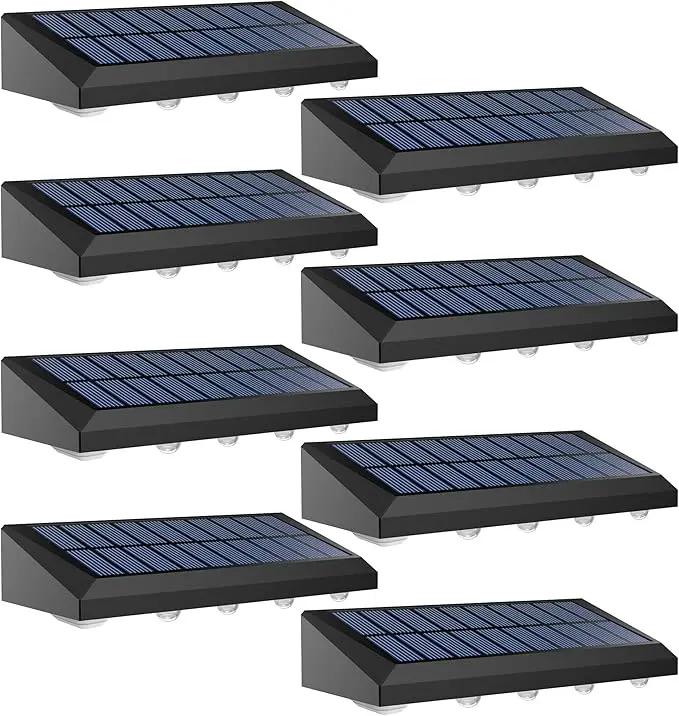 Solar Fence Lights Outdoor Waterproof IP65, 8 Pack Fence Lights Solar Powered 60 Lumens Auto On/Off Step Wall Lights Outside Decorations for Yard, Porch, Patio, Stairs, Pool, Deck, Garden-White Light by GreenHaven Gardens