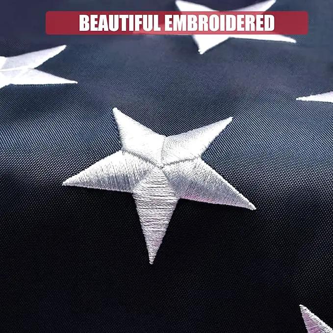 American Flag 4x6 Ft, Outdoor Premium US Flags, Heavy Duty Durable, 420D Oxford Nylon, Embroidered Stars, Brass Grommets by GreenHaven Gardens