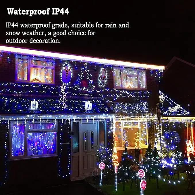 KNONEW Outdoor Christmas Lights 500 LED 197ft String Lights 8 Modes & Memory Fairy Light Plug in Waterproof LED String Lights for Xmas Yard Tree Wedding Party (Blue and White) by GreenHaven Gardens
