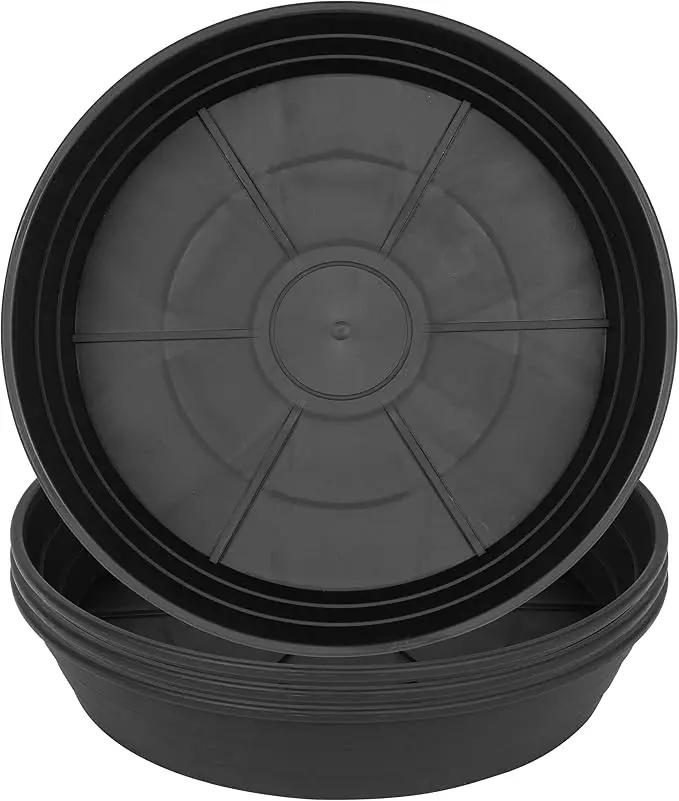 4 Packs 8 Inches Plant Saucer Drip Trays, Round Plastic Plant Pot Saucers Flower Pot Tray for Indoor Outdoor by GreenHaven Gardens