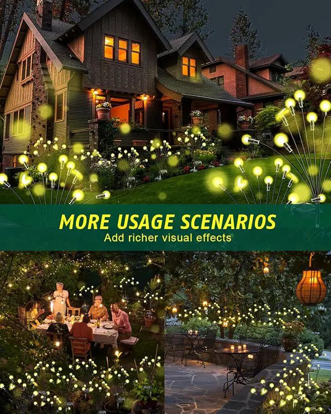 Solar Garden Lights 2024 Upgraded 40 LED Firefly Lights Solar Outdoor Sway by Wind for Patio Pathway Decoration 2+8 Warm White (Bees 4 Pack)… by GreenHaven Gardens