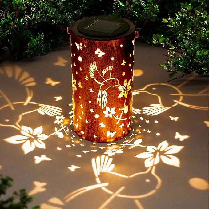 Mothers Day Gifts, Solar Lanterns Outdoor Hanging, Hummingbird Hollowed-Out Metal Waterproof LED Garden Decor Light for Patio Yard Pathway Lawn Front Porch, Birthday Gifts for Women Mom Grandma by GreenHaven Gardens