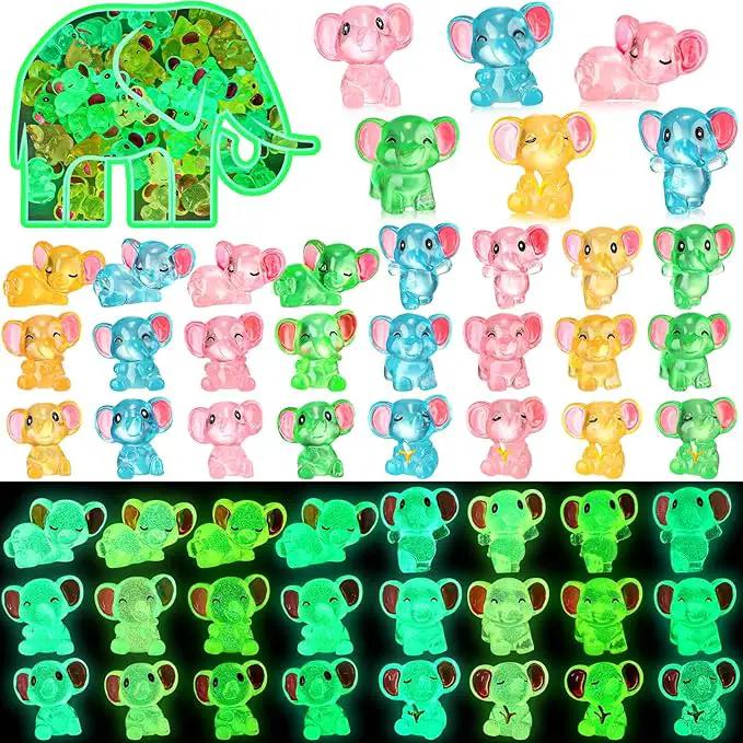 48 Pcs Mini Elephant Animals Luminous Resin Small Animal Figurines Bulk Glow in The Dark Garden Accessories Moss Landscape DIY Terrarium Ornament for Garden Dollhouse Decoration by GreenHaven Gardens