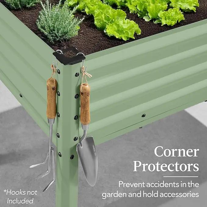 Best Choice Products 48x24x30in Galvanized Raised Garden Bed, Metal Elevated Planter Box, Vegetable Garden for Backyard, Patio, Balcony - Sage Green by GreenHaven Gardens