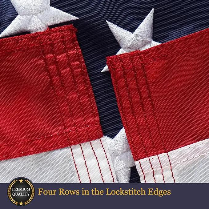 Homissor Folded 3x5 American Flag 420D Nylon Heavy Duty Outdoor Triangle Box Package USA US Flags Embroidered Stars Long Lasting for All Weather High Winds by GreenHaven Gardens