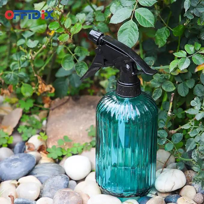 OFFIDIX Glass Spray Bottle, Plant Mister with Adjustable Nozzle 0.4L/13.5oz Pressure Watering Can Handheld Spray Bottle for Outdoor Indoor Plants and Cleaning Work (Blue) by GreenHaven Gardens