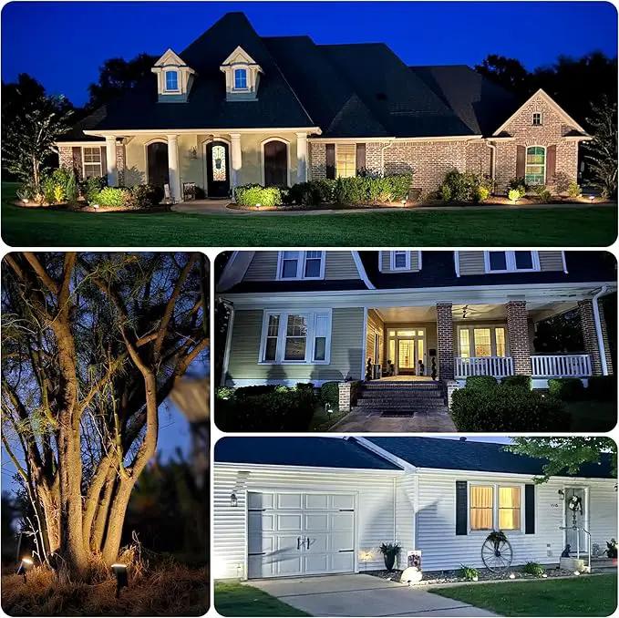 Solar Spot Lights Outdoor 63 LED 3 Lighting,Waterproof IP65 Modes Spotlights for Outside House Yard Garden Landscape Lights 6 Pack (Natural Lihgt) by GreenHaven Gardens