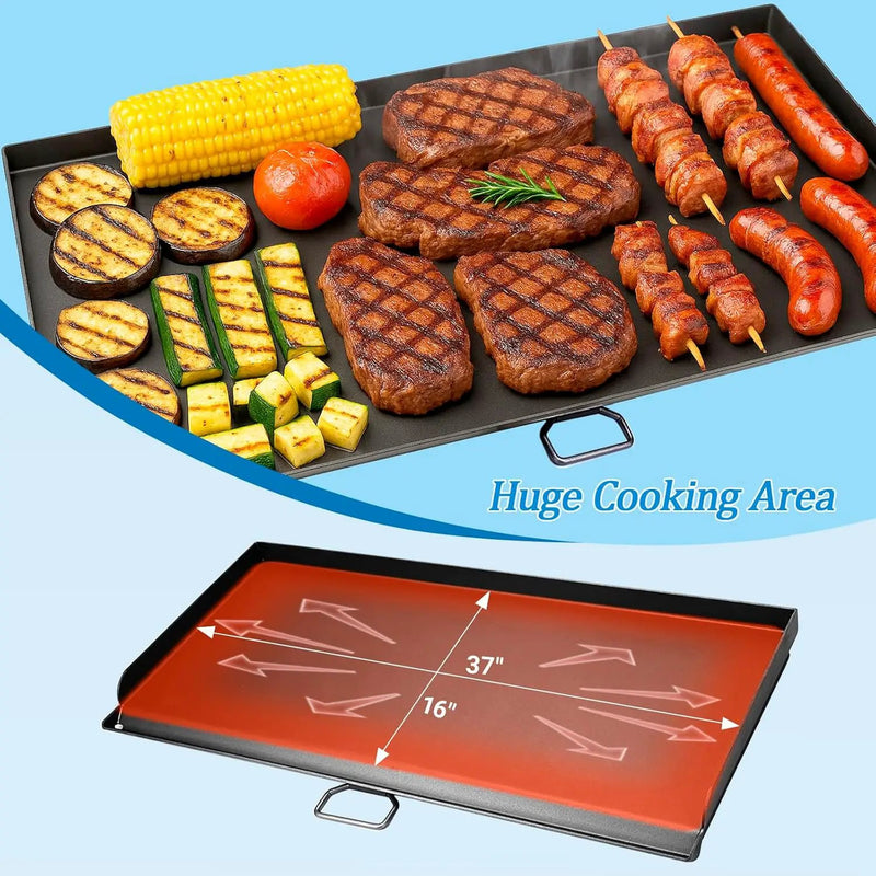 Cast Iron Griddle for Camp Chef 3 Burner Stove, 16" Flat Top Griddle Accessories for Camp Chef Cooking Systems GB90D TB90LW TB90 TB90LWG TB90LWG15 SPG90B CCH3 by GreenHaven Gardens