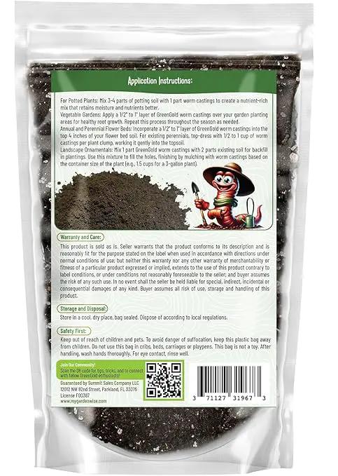 Organic Worm Castings Premium Worm Castings Fertilizer for Nutrient-Rich Soil and Healthy Growth (1 Quart) by GreenHaven Gardens