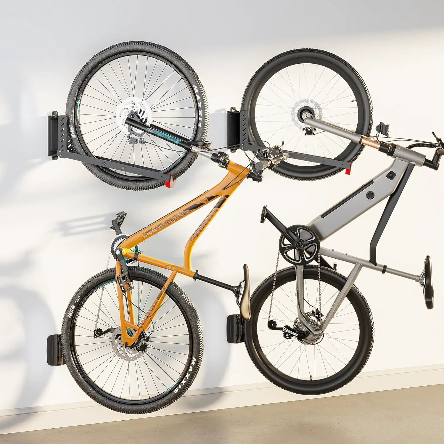 monTEK Swivel Bike Wall Mount, No Heavy Lifting Required Bike Wall Mount, Bike Hangers for Garage, Space-Saving Bike Rack Garage, Easy to Load and Unload, Bike Hanger Can Hold Up to 77 lbs, 2 Pack by GreenHaven Gardens