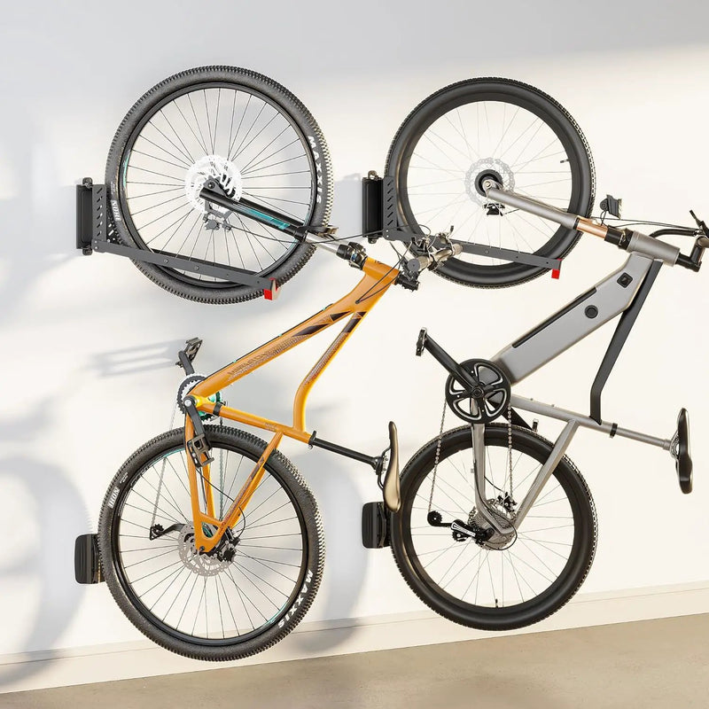 monTEK Swivel Bike Wall Mount, No Heavy Lifting Required Bike Wall Mount, Bike Hangers for Garage, Space-Saving Bike Rack Garage, Easy to Load and Unload, Bike Hanger Can Hold Up to 77 lbs, 2 Pack by GreenHaven Gardens