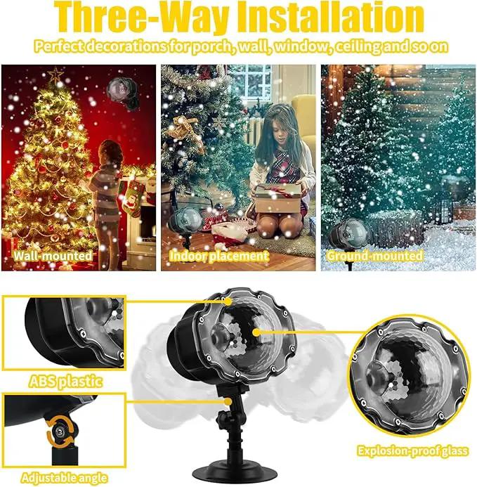 Christmas Snowfall Projector Lights, Indoor Outdoor Holiday Lights with Remote Control, White Snow for Halloween Xmas Party Wedding Garden Landscape Decoration(Snow Spots) by GreenHaven Gardens